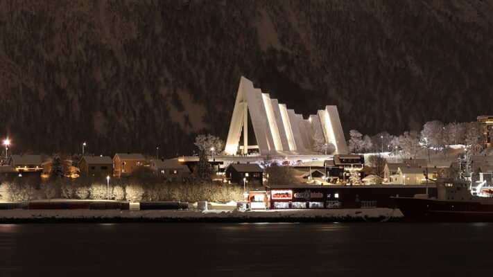 Arctic Cathedral at night