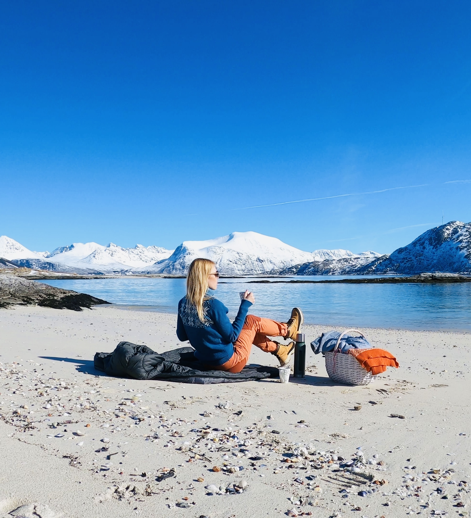 Sandy beach in Sommaroy during a Private tours Tromsø